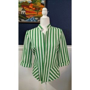 VTG Donovan Galvani Green Striped Blouse 10